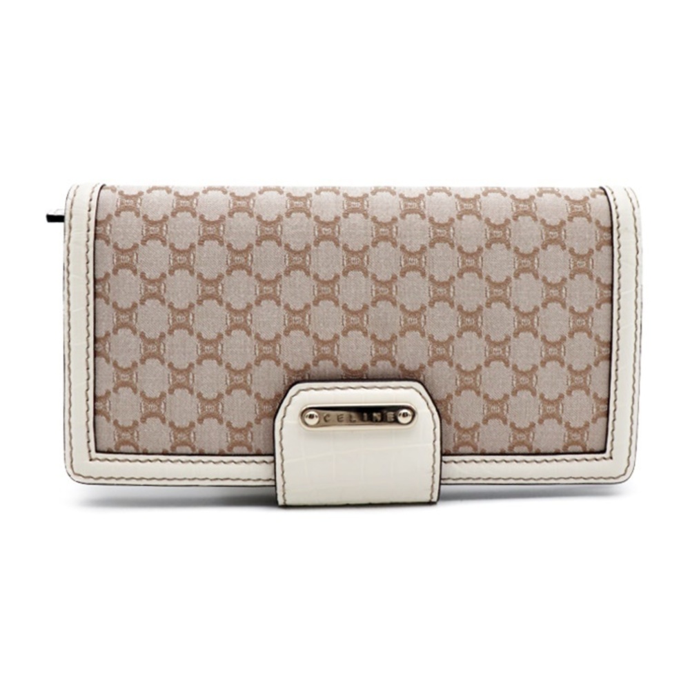 Celine Macadam Pattern Leather Canvas Bifold Wall… - image 1